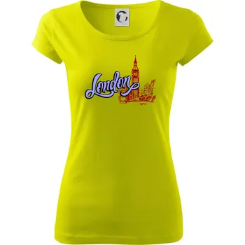 London Lettering - Dámské triko Pure - XS ( Limetková )