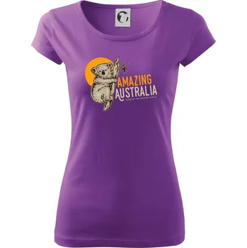 Dámské tričko Amazing Australia koala - Dámské triko Pure - XS ( Fialová )