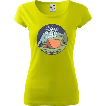 Night Camp - Silent night - Dámské triko Pure - XL ( Limetková )