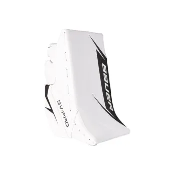 Sada vybavení pro hokejového brankáře Vyrážečka Bauer SV-PRO INT, Držení Klasický gard (pravá ruka), Barva Bílá / Modrá, Velikost Intermediate (15 - 18 cm)