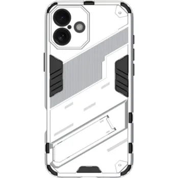 Pouzdro na mobilní telefon Odolný ochranný kryt se stojánkem pro iPhone 16 Plus - bílý