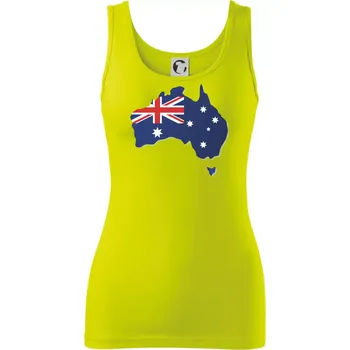 Dámské tričko Austrálie - vlajka mapa - Dámské tílko - L ( Limetková )