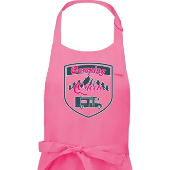 Kuchyňská zástěra Camping Queen - obytňák - Dámská zástěra na vaření - Univerzální velikost ( Růžová )