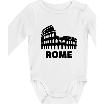 Italy Koloseum Rome - Body kojenecké s dlouhým rukávem - Dlouhý r. 6-12 měs ( Bílá )