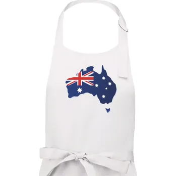 Kuchyňská zástěra Austrálie - vlajka mapa - Dámská zástěra na vaření - Univerzální velikost ( Bílá )