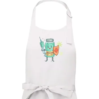Kuchyňská zástěra Cartoon vaccine - Dámská zástěra na vaření - Univerzální velikost ( Bílá )