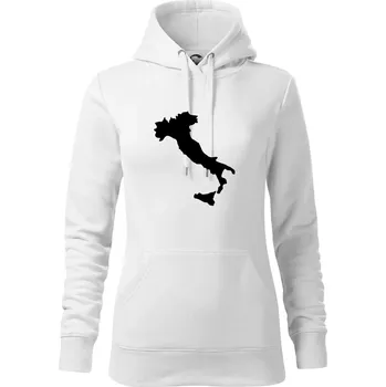 Dámská mikina Itálie obrys - Mikina dámská Cape s kapucí - M ( Bílá )