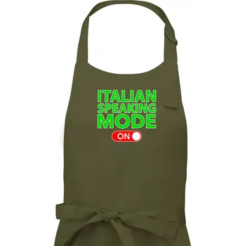 Kuchyňská zástěra Italian speaking mode - ON - Pánská zástěra na vaření - Univerzální velikost ( Khaki )
