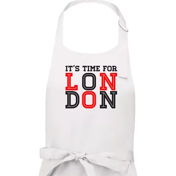 Kuchyňská zástěra Its time for LONDON - Dámská zástěra na vaření - Univerzální velikost ( Bílá )