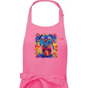 Kuchyňská zástěra Knírač barevný styl 70s - Pánská zástěra na vaření - Univerzální velikost ( Růžová )