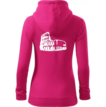 Dámská mikina Itálie Koloseum - Dámská mikina trendy zipper s kapucí - XL ( Purpurová )