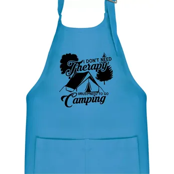 Kuchyňská zástěra I don't need therapy camping - Dětská zástěra na vaření - Univerzální velikost ( Světlý tyrkys )