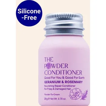 The POWDER SHAMPOO Nourishing Repair Conditioner For Thick, Damaged & Frizzy Hair Geranium & Rosemary 20g MINI láhev