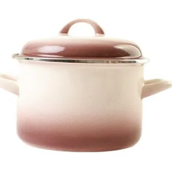 Hrnec Hrnec Metalac Hluboký smaltovaný hrnec Standard s poklicí, capuccino, 16 cm, 2 l