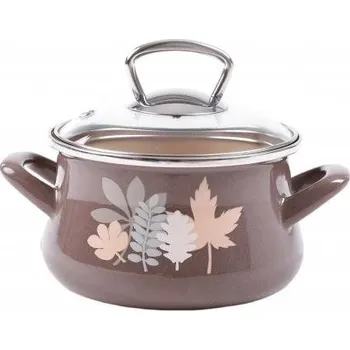 Hrnec Hrnec Metalac Hluboký hrnec Elegant se skleněnou poklicí, lístky (šedé), 20 cm, 4 l