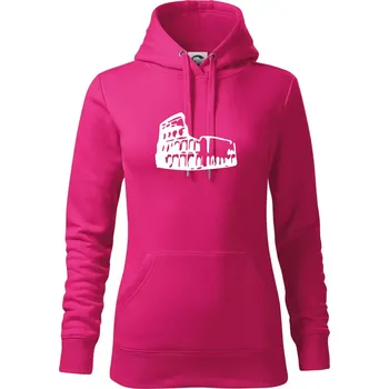 Dámská mikina Itálie Koloseum - Mikina dámská Cape s kapucí - XL ( Purpurová )