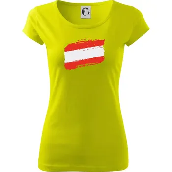 Dámské tričko Rakousko vlajka - Dámské triko Pure - S ( Limetková )