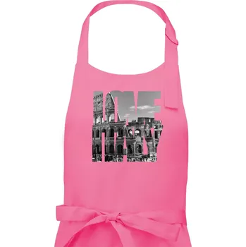 Kuchyňská zástěra Love italy - colosseum - Dámská zástěra na vaření - Univerzální velikost ( Růžová )