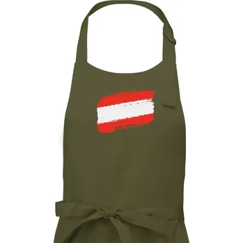Kuchyňská zástěra Rakousko vlajka - Pánská zástěra na vaření - Univerzální velikost ( Khaki )