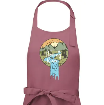 Kuchyňská zástěra Life is like a Flowing river - Dámská zástěra na vaření - Univerzální velikost ( Starorůžová )