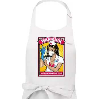 Kuchyňská zástěra Corona Nurse warrior - Pánská zástěra na vaření - Univerzální velikost ( Bílá )