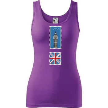 Dámské tričko Londýn známka barevná - Dámské tílko - 2XL ( Fialová )