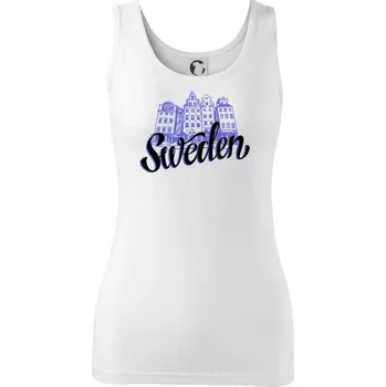 Dámské tričko Sweden Lettering - Dámské tílko - S ( Bílá )