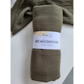 Plena Mušelínová plenka MAXI 130 × 100 cm - army green
