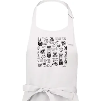 Kuchyňská zástěra Britská pošta ikony - Dámská zástěra na vaření - Univerzální velikost ( Bílá )