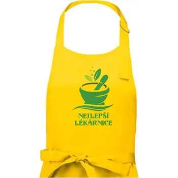Kuchyňská zástěra Nejlepší lékárnice - Dámská zástěra na vaření - Univerzální velikost ( Žlutá )
