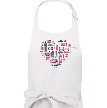 Kuchyňská zástěra Anglie symboly srdce - Pánská zástěra na vaření - Univerzální velikost ( Bílá )