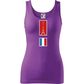 Dámské tričko Paříž známka barevná - Dámské tílko - XS ( Fialová )