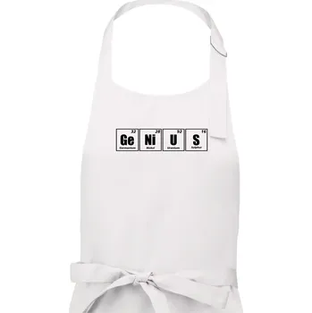Kuchyňská zástěra Genius - periodická tabulka - Pánská zástěra na vaření - Univerzální velikost ( Bílá )