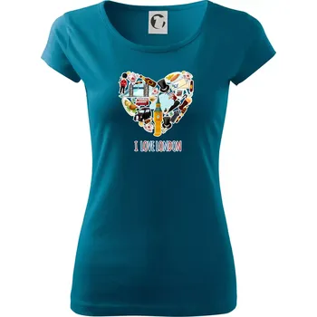Dámské tričko London turistic - Dámské triko Pure - S ( Petrolejová )