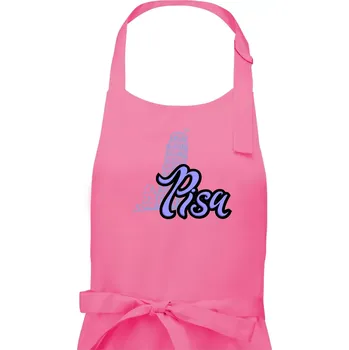 Kuchyňská zástěra Pisa Lettering - Pánská zástěra na vaření - Univerzální velikost ( Růžová )