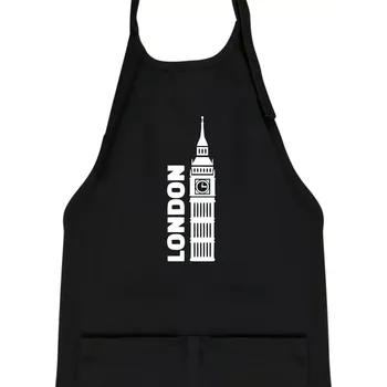 Kuchyňská zástěra London věž - Dětská zástěra na vaření - Univerzální velikost ( Černá )