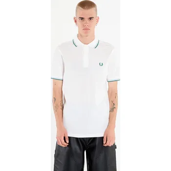 Tričko FRED PERRY Twin Tipped Fred Perry Shirt Swhit/ Trbl/ Sprgr XL