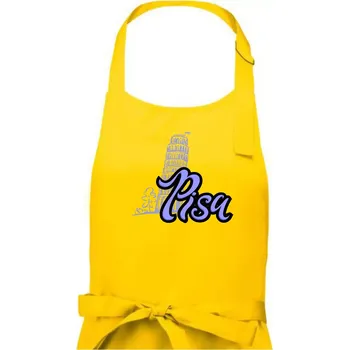 Kuchyňská zástěra Pisa Lettering - Pánská zástěra na vaření - Univerzální velikost ( Žlutá )