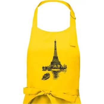 Kuchyňská zástěra Eiffelovka s loďkou - Pánská zástěra na vaření - Univerzální velikost ( Žlutá )