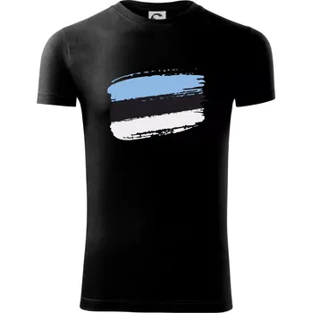 Pánská móda Estonsko vlajka - Viper FIT - Pánské zůžené tričko - 3XL ( Černá )