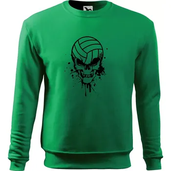 Pánská mikina Volejbal lebka splash - Mikina Essential pánská - 2XL ( Středně zelená )