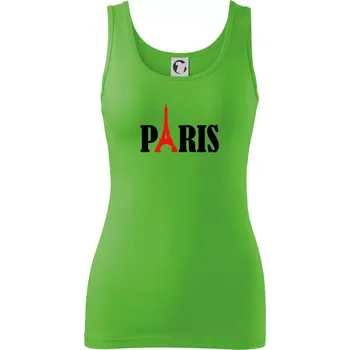 Dámské tričko Paris nápis Eiffelova věž - Dámské tílko - 2XL ( Apple Green )
