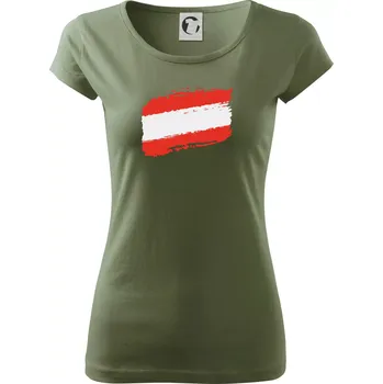 Dámské tričko Rakousko vlajka - Dámské triko Pure - XS ( Khaki )