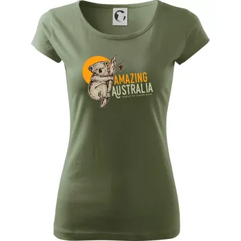 Dámské tričko Amazing Australia koala - Dámské triko Pure - S ( Khaki )
