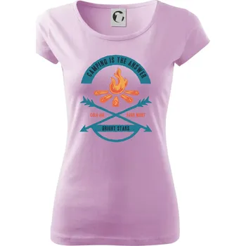 Dámské tričko Camping oheň - Dámské triko Pure - XS ( Orchid )