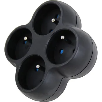 Elektrická zásuvka Rozbočovací zásuvka 4x 240V 16A černá Esperanza ELK314K