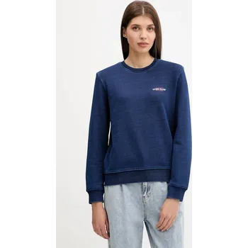 Dámská mikina Bavlněná mikina Guess Jeans dámská, tmavomodrá barva, s potiskem, W5YQ22 KCXQ1 W5YQ22.KCXQ1 59X, vel. S