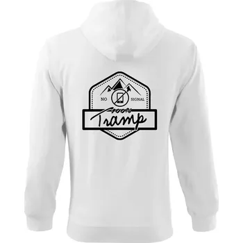 Pánská mikina Tramp No Signal - Mikina s kapucí na zip trendy zipper - S ( Bílá )