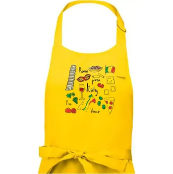 Kuchyňská zástěra Itálie symboly - Dámská zástěra na vaření - Univerzální velikost ( Žlutá )