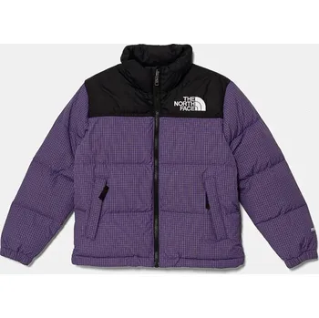 Dívčí bunda Dětská péřová bunda The North Face TEEN 1996 RETRO NUPTSE JACKET fialová barva, NF0A8A4C6KO1 45X, vel. 116-119